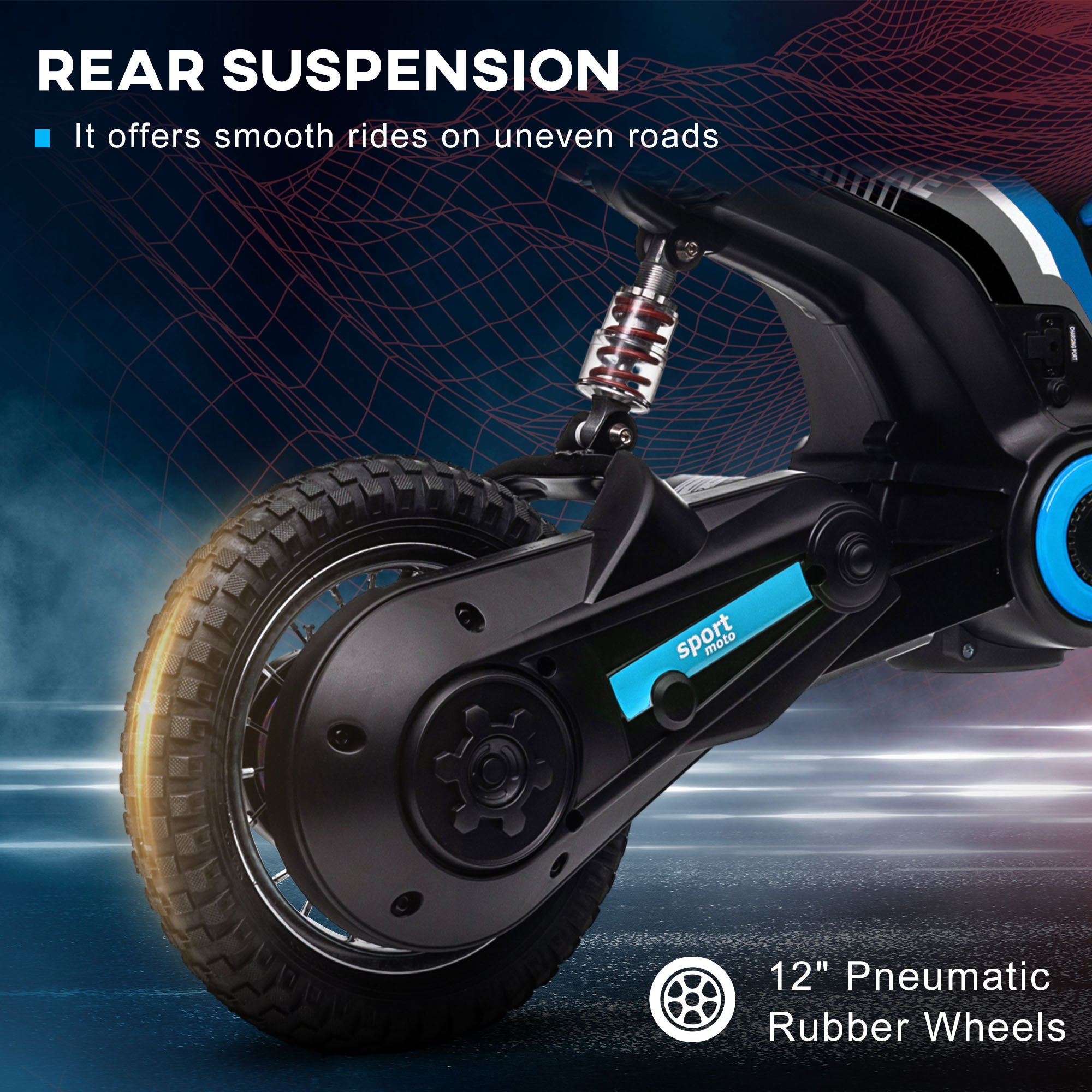24V 350W Electric Dirt Bike Up to 15 MPH w/ Twist Grip Throttle, Blue