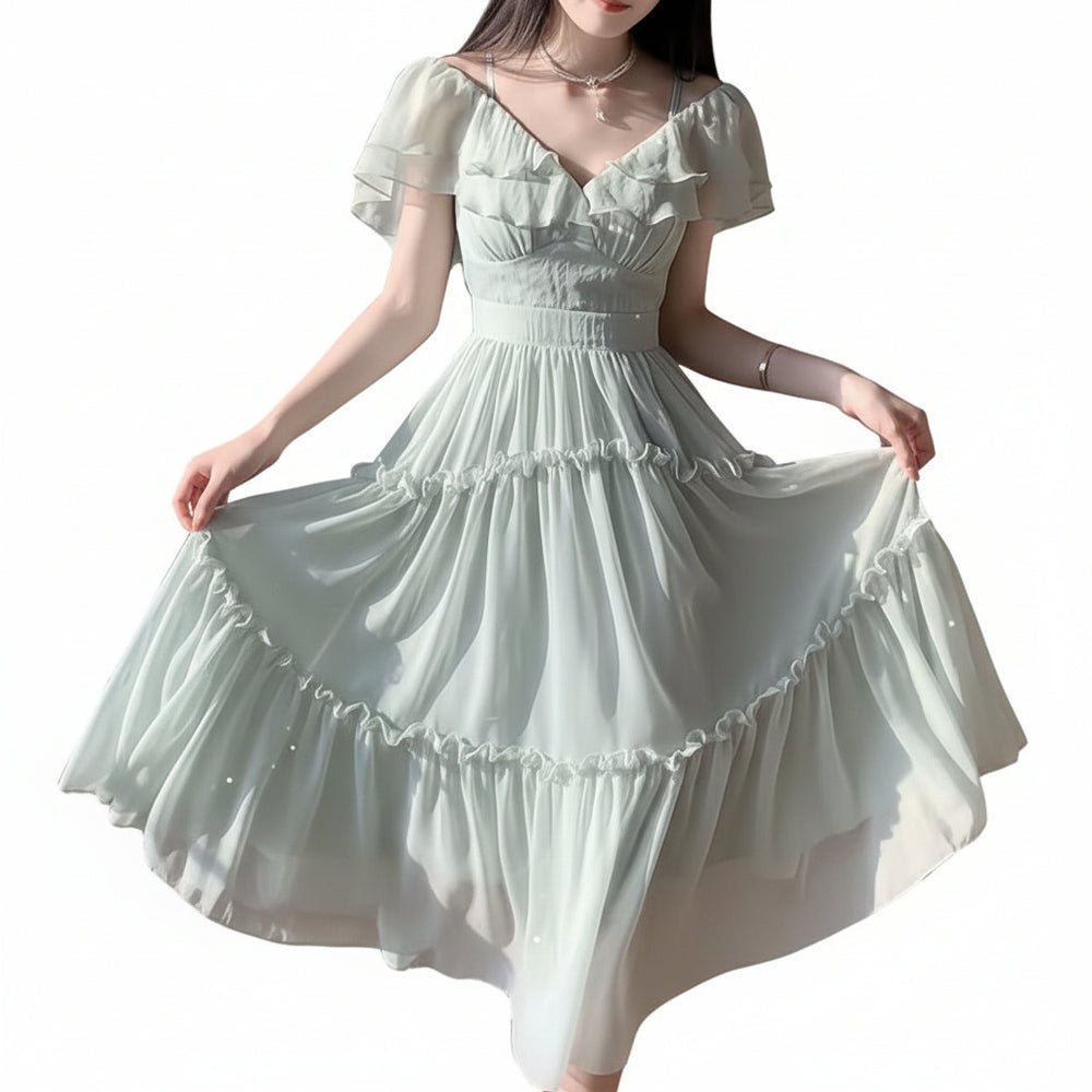 Chiffon Suspender Dress For Women