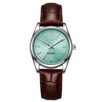 Womens Fashion Wristwatch With A Genuine Leather Strap And Luminous Quartz Movement