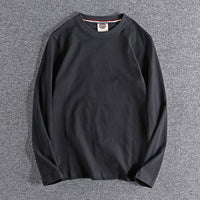 Solid-color Washed Pullover Base Shirt