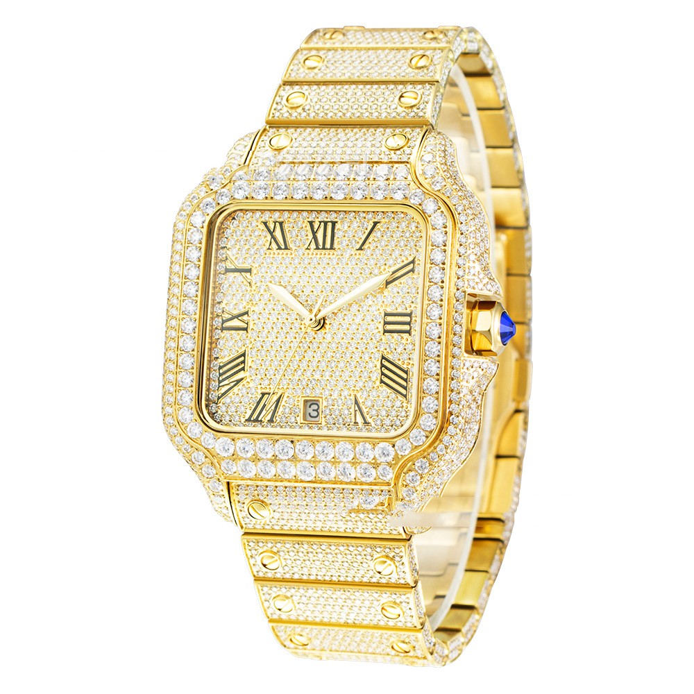 Clarity Moissanite Watch Men's Stainless Steel