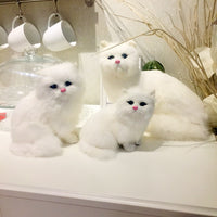 Realistic Cat Plush Toys Simulation Cat Doll Model Kids Gift Birthday Xmas Present Table Home Decor