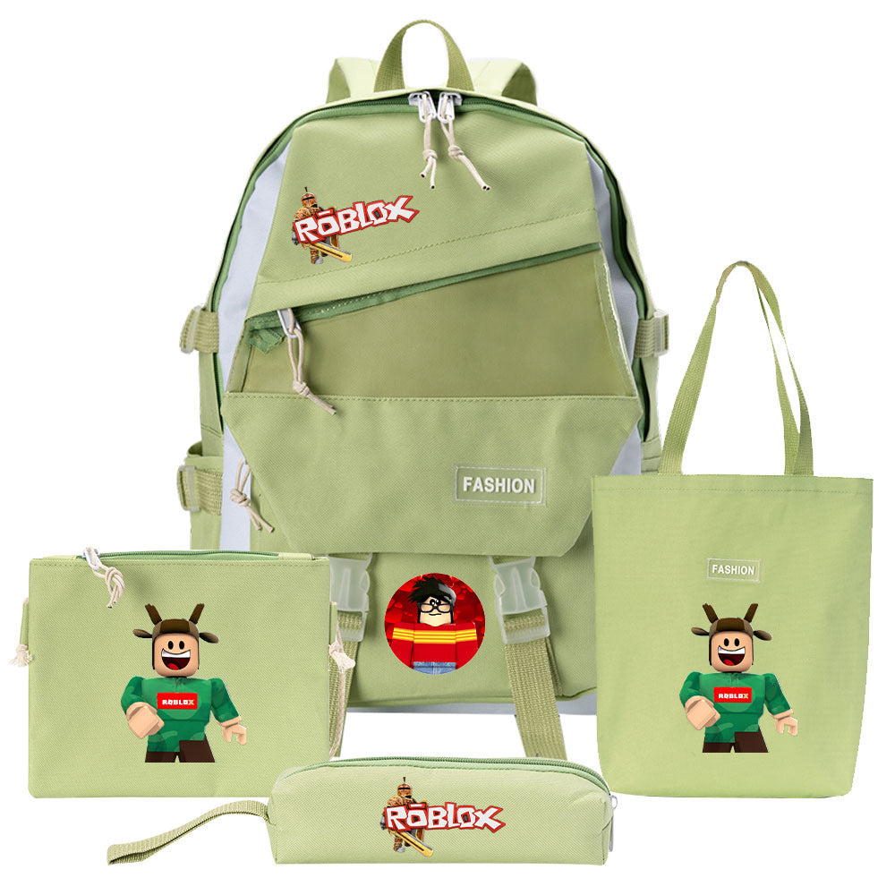 Four-piece Backpack Men And Women Student Pencil Bag Canvas Bag