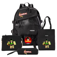 Four-piece Backpack Men And Women Student Pencil Bag Canvas Bag