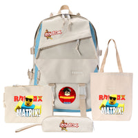 Four-piece Backpack Men And Women Student Pencil Bag Canvas Bag