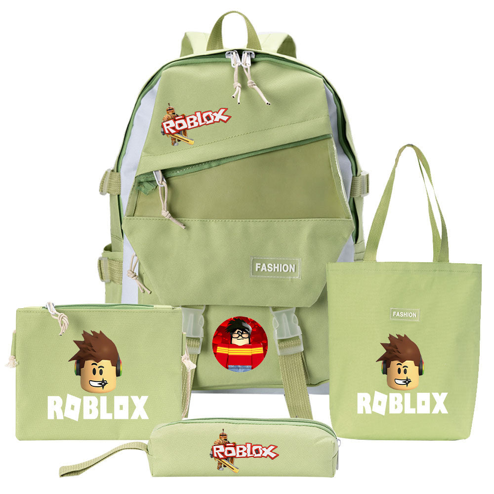 Four-piece Backpack Men And Women Student Pencil Bag Canvas Bag