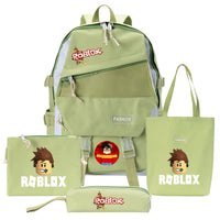 Four-piece Backpack Men And Women Student Pencil Bag Canvas Bag