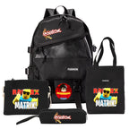Four-piece Backpack Men And Women Student Pencil Bag Canvas Bag