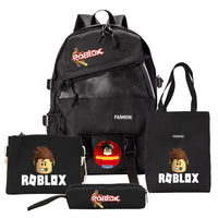 Four-piece Backpack Men And Women Student Pencil Bag Canvas Bag