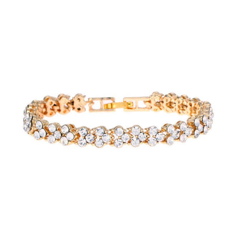 Fashionable Roman-Style Diamond-Encrusted Womens Watch
