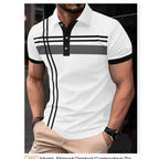 Mens Casual Printed Button-up Shirt With A Lapel Collar