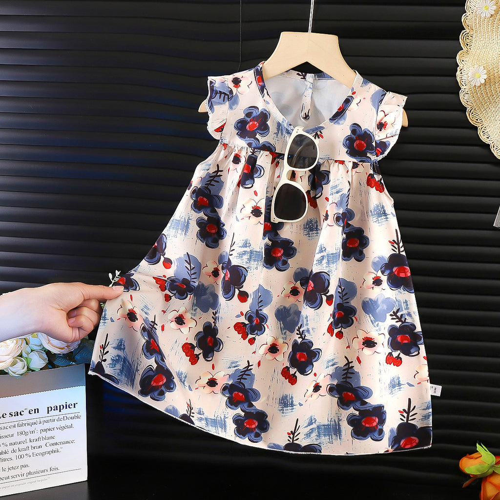 Children's Chiffon Floral Dress Children's Skirt
