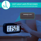 Digital LCD Alarm Clock with Auto Backlight | Time, Date & Temperature