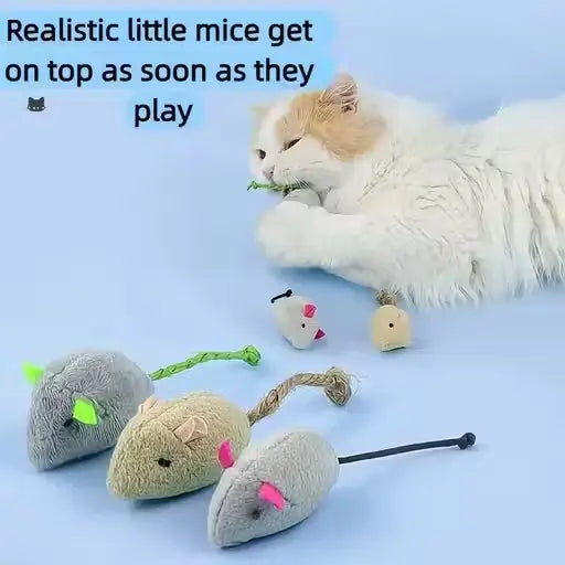 Catnip Mouse Plush Toy Set for Cats – Pack of 3