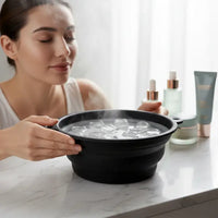 Silicone Ice Facial Bowl with Built-In Ice Tray Foldable Skin Care Bowl (1 Pc)