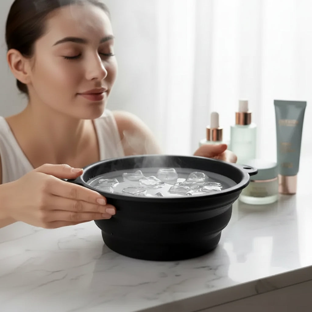 Premium Collapsible Ice Facial Wash Basin – Minimalist Skincare Essential