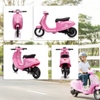24V Kids Motorcycle with 3-Speed, Electric Motorcycle with Rear Suspension and LED Lights for 8-12 Years Old, Pink