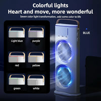S8 Portable Dual-Fan Misting Air Cooler with Remote Control
