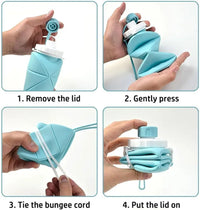 UltraFold™ 600ML Collapsible Silicone Water Bottle – Leakproof, Travel-Ready Hydration