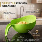 Multipurpose Vegetable Strainer Rice Washing Bowl | Plastic Fruit & Vegetable Cleaning Drain Basket | Kitchen Colander Bowl Green
