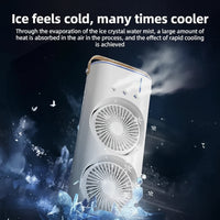 S8 Portable Dual-Fan Misting Air Cooler with Remote Control