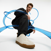 Baseball Low-cut Genuine Leather Sneakers Men's White Shoes