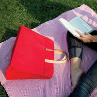Box Tote Bag Canvas and Leather