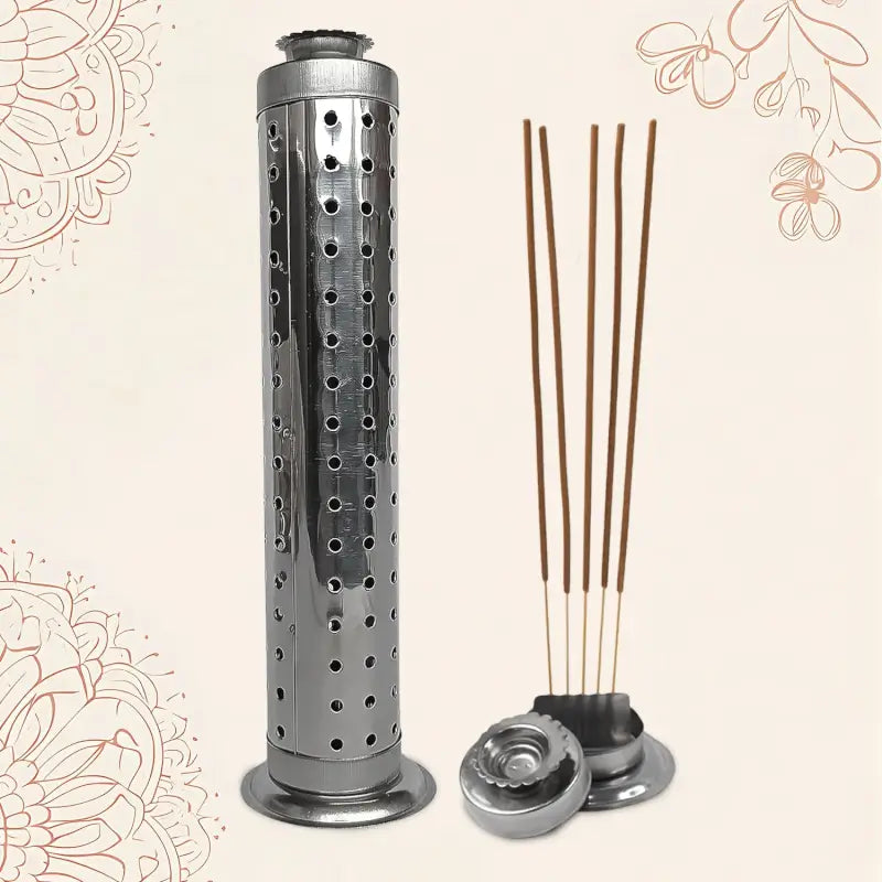 Stainless Steel Agarbatti Stand with Ash Catcher – Incense Stick Holder for Home & Office (1 Pc).