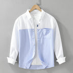 Men's Premium Patchwork Long Sleeve Button-Down Shirt