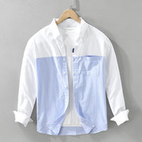 Mens Patchwork Long Sleeve Top