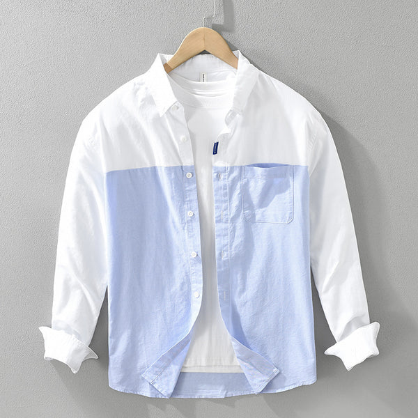 Mens Patchwork Long Sleeve Top