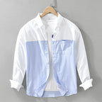 Men's Premium Patchwork Long Sleeve Button-Down Shirt