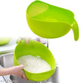 Multipurpose Vegetable Strainer Rice Washing Bowl | Plastic Fruit & Vegetable Cleaning Drain Basket | Kitchen Colander Bowl Green