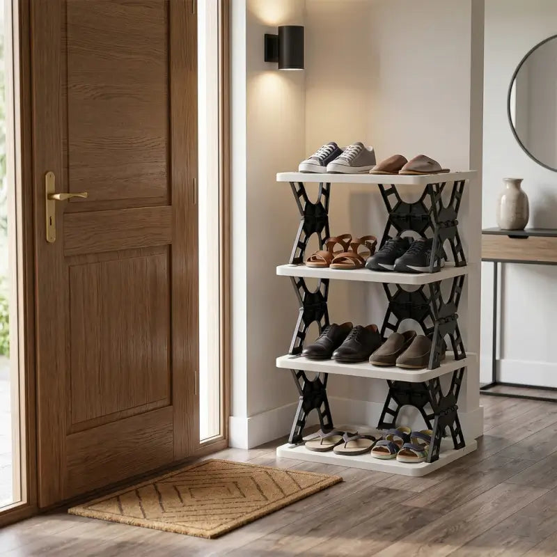 Multipurpose Foldable 4 Layer Storage Rack | Space Saving Kitchen | Foldable Countertop Storage Stand