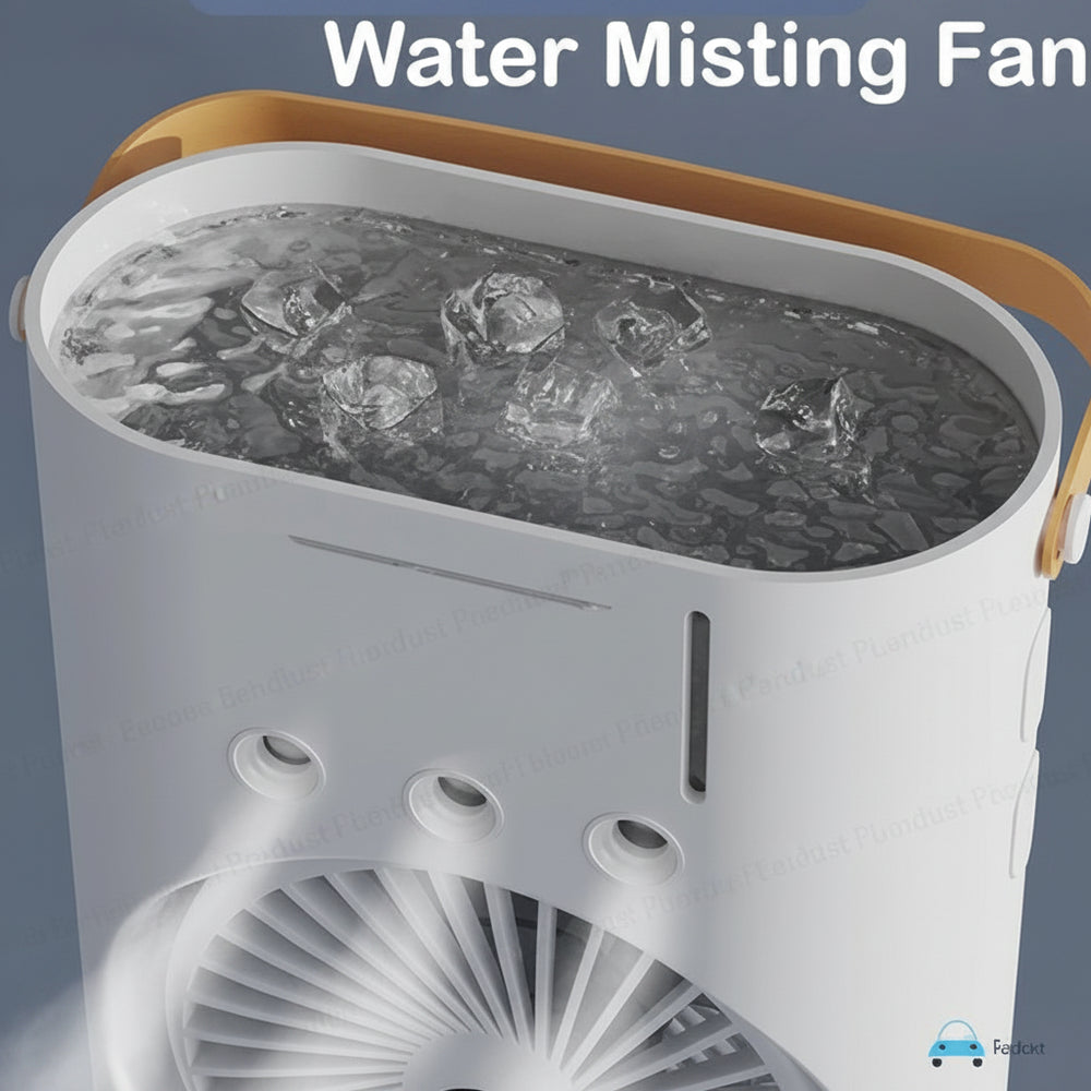 S8 Portable Dual-Fan Misting Air Cooler with Remote Control