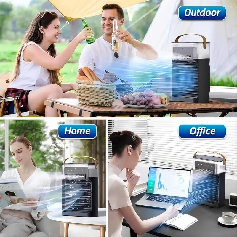 Portable Air Cooler Fan & 5-Mist Humidifier | Safe for Kids & Seniors