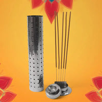 Stainless Steel Agarbatti Stand with Ash Catcher – Incense Stick Holder for Home & Office (1 Pc).