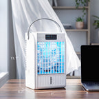 Portable Air Conditioner, 4-in-1 Mini Air Cooler with 4 Wind Speed, 2 Mist Mode, RGB 7 LED Light