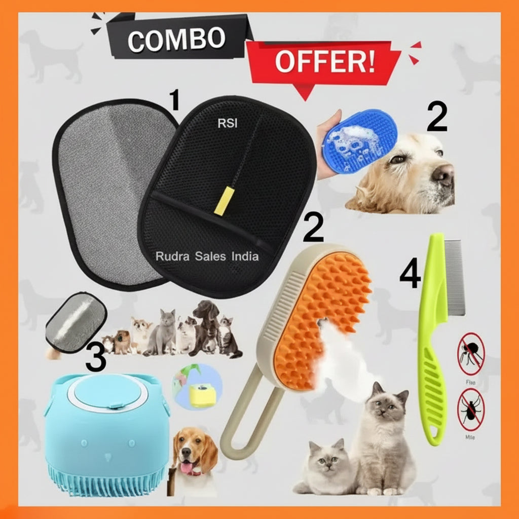5-in-1 Pet Grooming and Hair Removal Combo Kit