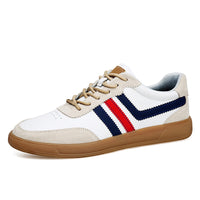 Mens Leather Sneakers With Built-In Height-Boosting Insoles And Tendon-Style Rubber Soles