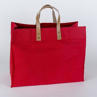 Box Tote Bag Canvas and Leather