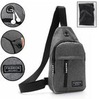 Waterproof Waist Bag, Shoulder Bags USB Charging Earphone Hook Sling Travel Bag