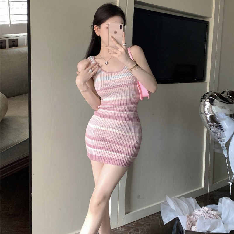 Summer Women's New Small Knitted Vest Dress