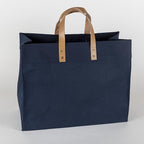 Box Tote Bag Canvas and Leather