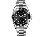 Magnifying Glass Calendar Mens Watch With A Steel Strap