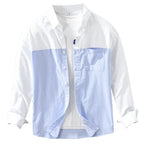 Men's Premium Patchwork Long Sleeve Button-Down Shirt