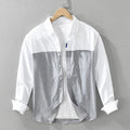 Men's Premium Patchwork Long Sleeve Button-Down Shirt