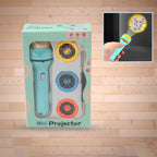Mini LED Projection Flashlight Toy for Kids – Educational Slide Projector with 3 Picture Discs & Learning Images