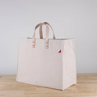 Box Tote Bag Canvas and Leather