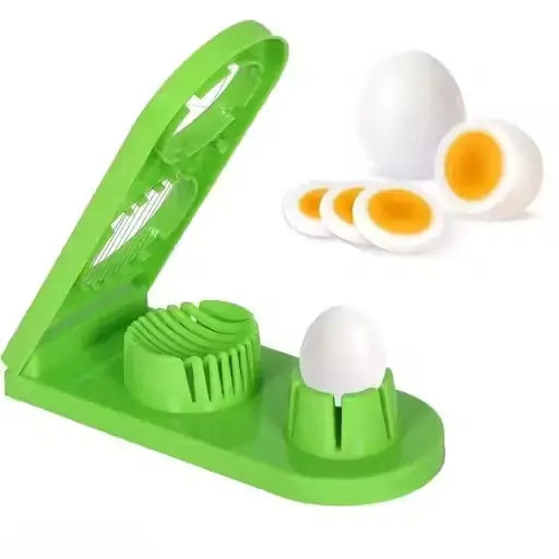 Rimoal 2 in 1 Egg Cutter and Slicer – Plastic Kitchen Tool (Green)